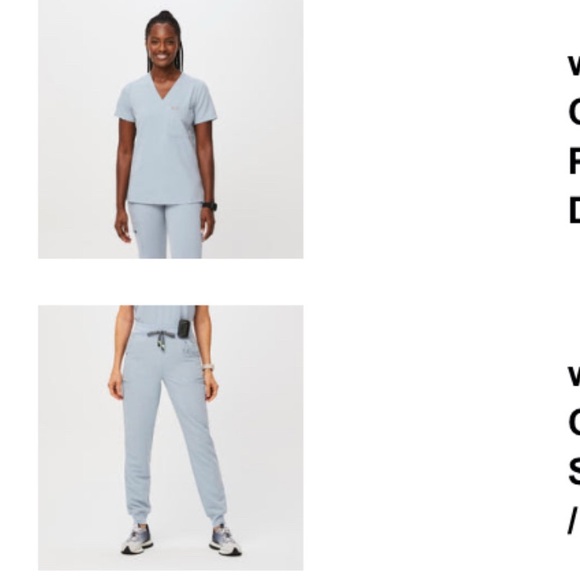 Figs Pants - Figs Women's Dusty Blue Jogger Scrub Set